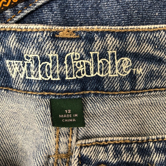 Wild Fable | Side Zipper Raw Hem Jeans sz 12 - Picture 2 of 6